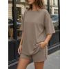 imageTrendy Queen 2 Piece Summer Set Oversized Top amp Loose Fit Shorts with PocketsMocha