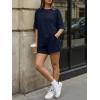 imageTrendy Queen 2 Piece Summer Set Oversized Top amp Loose Fit Shorts with PocketsNavy