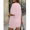 imageTrendy Queen 2 Piece Summer Set Oversized Top amp Loose Fit Shorts with PocketsPastel Pink