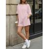 imageTrendy Queen 2 Piece Summer Set Oversized Top amp Loose Fit Shorts with PocketsPastel Pink