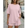 imageTrendy Queen 2 Piece Summer Set Oversized Top amp Loose Fit Shorts with PocketsPastel Pink