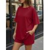 imageTrendy Queen 2 Piece Summer Set Oversized Top amp Loose Fit Shorts with PocketsRed