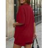 imageTrendy Queen 2 Piece Summer Set Oversized Top amp Loose Fit Shorts with PocketsRed