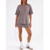 imageTrendy Queen 2 Piece Summer Set Oversized Top amp Loose Fit Shorts with PocketsRose Taupe