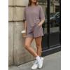 imageTrendy Queen 2 Piece Summer Set Oversized Top amp Loose Fit Shorts with PocketsRose Taupe