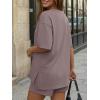 imageTrendy Queen 2 Piece Summer Set Oversized Top amp Loose Fit Shorts with PocketsRose Taupe