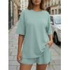 imageTrendy Queen 2 Piece Summer Set Oversized Top amp Loose Fit Shorts with PocketsSage