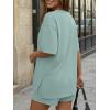 imageTrendy Queen 2 Piece Summer Set Oversized Top amp Loose Fit Shorts with PocketsSage