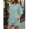 imageTrendy Queen 2 Piece Summer Set Oversized Top amp Loose Fit Shorts with PocketsSage