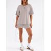 imageTrendy Queen 2 Piece Summer Set Oversized Top amp Loose Fit Shorts with PocketsSmoke