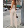 imageTrendy Queen 2 Piece Vacation Outfits for Women Summer Travel Outfits 2026 Spring Fashion Tube Tops Wide Leg PantsApricot