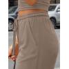 imageTrendy Queen 2 Piece Vacation Outfits for Women Summer Travel Outfits 2026 Spring Fashion Tube Tops Wide Leg PantsMocha