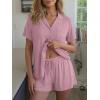 imageTrendy Queen Pajamas Set for Women 2 Piece Short Sleeve Sleepwear Button Down Pjs Matching Lounge Sets with PocketsPurple