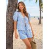 imageTrendy Queen Short Sets Women 2 Piece Summer Vacation Beach Outfits Going Out Matching Clothes Cute Striped Tie Front TopsBlue