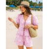 imageTrendy Queen Short Sets Women 2 Piece Summer Vacation Beach Outfits Going Out Matching Clothes Cute Striped Tie Front TopsPink