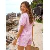 imageTrendy Queen Short Sets Women 2 Piece Summer Vacation Beach Outfits Going Out Matching Clothes Cute Striped Tie Front TopsPink
