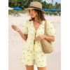 imageTrendy Queen Short Sets Women 2 Piece Summer Vacation Beach Outfits Going Out Matching Clothes Cute Striped Tie Front TopsYellow