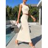 imageTrendy Queen Skirt Sets Women 2 Piece Going Out Dressy Outfits 2026 Summer Sexy Maxi Bodycon Dress Off The Shoulder Crop TopsApricot