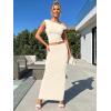 imageTrendy Queen Skirt Sets Women 2 Piece Going Out Dressy Outfits 2026 Summer Sexy Maxi Bodycon Dress Off The Shoulder Crop TopsApricot