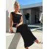 imageTrendy Queen Skirt Sets Women 2 Piece Going Out Dressy Outfits 2026 Summer Sexy Maxi Bodycon Dress Off The Shoulder Crop TopsBlack