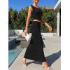 imageTrendy Queen Skirt Sets Women 2 Piece Going Out Dressy Outfits 2026 Summer Sexy Maxi Bodycon Dress Off The Shoulder Crop TopsBlack