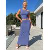 imageTrendy Queen Skirt Sets Women 2 Piece Going Out Dressy Outfits 2026 Summer Sexy Maxi Bodycon Dress Off The Shoulder Crop TopsDusty Blue