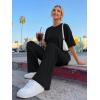 imageTrendy Queen Women 2 Piece Matching Summer Lounge Sets Clothing 2026 Short Sleeve Shirts amp Pants Travel OutfitBlack