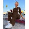 imageTrendy Queen Women 2 Piece Matching Summer Lounge Sets Clothing 2026 Short Sleeve Shirts amp Pants Travel OutfitCocoa