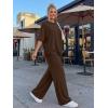 imageTrendy Queen Women 2 Piece Matching Summer Lounge Sets Clothing 2026 Short Sleeve Shirts amp Pants Travel OutfitCocoa