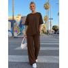 imageTrendy Queen Women 2 Piece Matching Summer Lounge Sets Clothing 2026 Short Sleeve Shirts amp Pants Travel OutfitCocoa