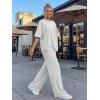 imageTrendy Queen Women 2 Piece Matching Summer Lounge Sets Clothing 2026 Short Sleeve Shirts amp Pants Travel OutfitOatmeal Grey