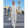 imageTrendy Queen Women 2 Piece Matching Summer Lounge Sets Clothing 2026 Short Sleeve Shirts amp Pants Travel OutfitOatmeal Grey