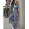 imageTrendy Queen Womens 2 Piece Lounge Matching Sets Wide Leg Pants Crew Neck Short Sleeve Shirt SweatsuitsNavy