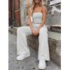 imageTrendy Queen Womens 2 Piece Lounge Sets Matching Summer Beach Vacation Outfits 2026 Striped Tube Tops Pants Travel ClothesOatmeal Grey