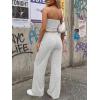 imageTrendy Queen Womens 2 Piece Lounge Sets Matching Summer Beach Vacation Outfits 2026 Striped Tube Tops Pants Travel ClothesOatmeal Grey