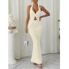 imageTrendy Queen Womens 2 Piece Sets Twist Front Halter Cami Tops and Bodycon Maxi Skirt Summer Going Out Vacation OutfitsApricot