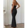 imageTrendy Queen Womens 2 Piece Sets Twist Front Halter Cami Tops and Bodycon Maxi Skirt Summer Going Out Vacation OutfitsBlack