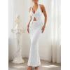 imageTrendy Queen Womens 2 Piece Sets Twist Front Halter Cami Tops and Bodycon Maxi Skirt Summer Going Out Vacation OutfitsWhite