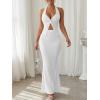 imageTrendy Queen Womens 2 Piece Sets Twist Front Halter Cami Tops and Bodycon Maxi Skirt Summer Going Out Vacation OutfitsWhite