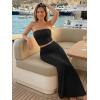 imageTrendy Queen Womens 2 Piece Skirt Sets Summer Outfits 2026 Going Out Bodycon Maxi Skirts Tube Tops Y2k Cute Vacation ClothesBlack