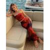 imageTrendy Queen Womens 2 Piece Skirt Sets Summer Outfits 2026 Going Out Bodycon Maxi Skirts Tube Tops Y2k Cute Vacation ClothesOrange Black