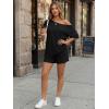 imageTrendy Queen Womens 2 Piece Summer Shorts Set Lounge Matching Two Piece Oversized Beach Vacation Outfits 2026 SweatsuitsBlack