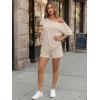 imageTrendy Queen Womens 2 Piece Summer Shorts Set Lounge Matching Two Piece Oversized Beach Vacation Outfits 2026 SweatsuitsKhaki