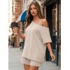 imageTrendy Queen Womens 2 Piece Summer Shorts Set Lounge Matching Two Piece Oversized Beach Vacation Outfits 2026 SweatsuitsKhaki