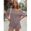 imageTrendy Queen Womens 2 Piece Summer Shorts Set Lounge Matching Two Piece Oversized Beach Vacation Outfits 2026 SweatsuitsRose Taupe