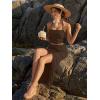 imageTrendy Queen Womens Ruched Halter Crop Top and Bodycon Long Skirt 2 Piece Set for Going Out Summer Vacation Outfit 2026Brown