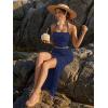 imageTrendy Queen Womens Ruched Halter Crop Top and Bodycon Long Skirt 2 Piece Set for Going Out Summer Vacation Outfit 2026Navy