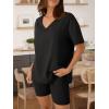 imageTrendy Queen Womens Two Piece Lounge Sets Spring Outfits 2026 Summer Fashion Vacation Tops Shorts Matching TracksuitsBlack