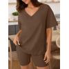 imageTrendy Queen Womens Two Piece Lounge Sets Spring Outfits 2026 Summer Fashion Vacation Tops Shorts Matching TracksuitsBrown