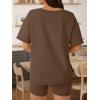 imageTrendy Queen Womens Two Piece Lounge Sets Spring Outfits 2026 Summer Fashion Vacation Tops Shorts Matching TracksuitsBrown